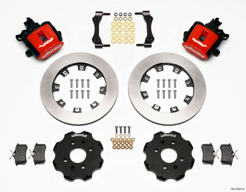 Wilwood Combination Parking Brake Rear Kit 12.19in Red Civic / Integra Disc 2.39 Hub Offset - Mammoth Racing -