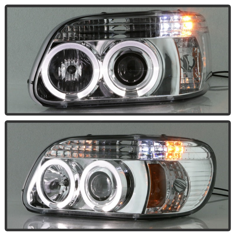 Spyder Ford Explorer 95-01 1PC Projector Headlights LED Halo Chrm PRO-YD-FEXP95-HL-1PC-C - Mammoth Racing -