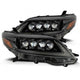 AlphaRex 11-21 Toyota Sienna LUXX LED Proj Headlights Plank Style Alpha Black w/Seq Signal/DRL - Mammoth Racing -