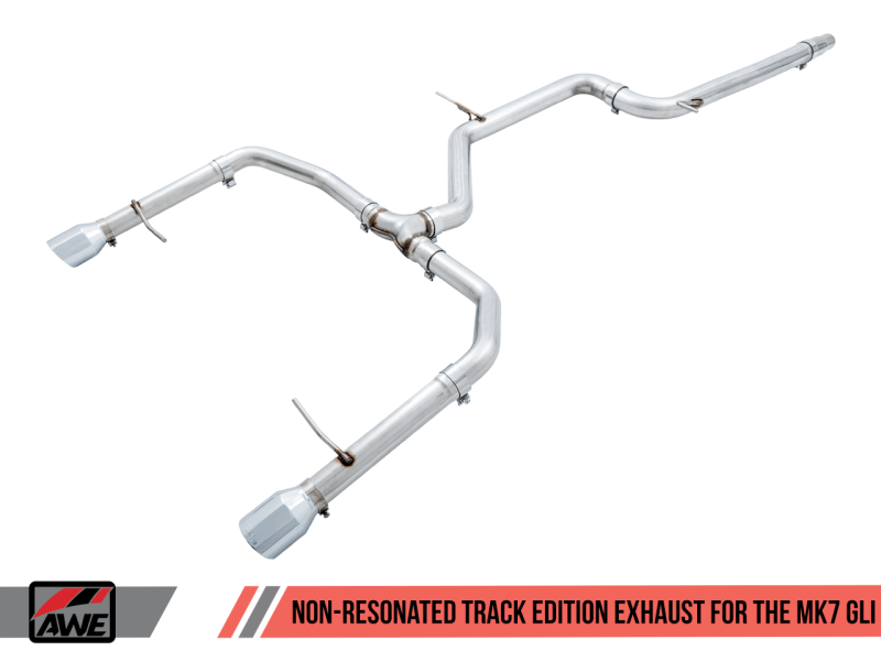 AWE Tuning 18-21 Volkswagen Jetta GLI Mk7 Track Edition Exhaust - Chrome Silver Tips (Fits OEM DP) - My Store