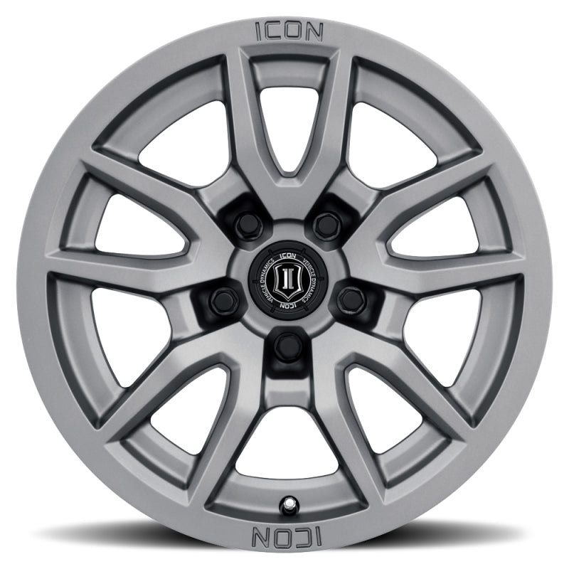 Icon Vector 5 17x8.5 5x5 -6mm Offset 4.5in BS 71.5mm Bore Titanium Wheel - Mammoth Racing -