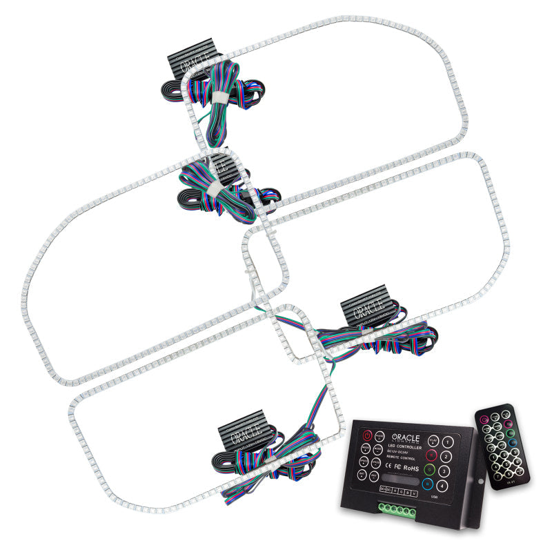 Oracle Ford F250/350 11-16 Halo Kit (Square Ring Design) - ColorSHIFT w/ 2.0 Controller - Mammoth Racing -