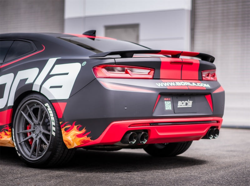 Borla 16-17 Chevy Camaro 6.2L 4in Dual Carbon Fiber Tips Dual Split Exit S-Type Catback Exhaust - My Store