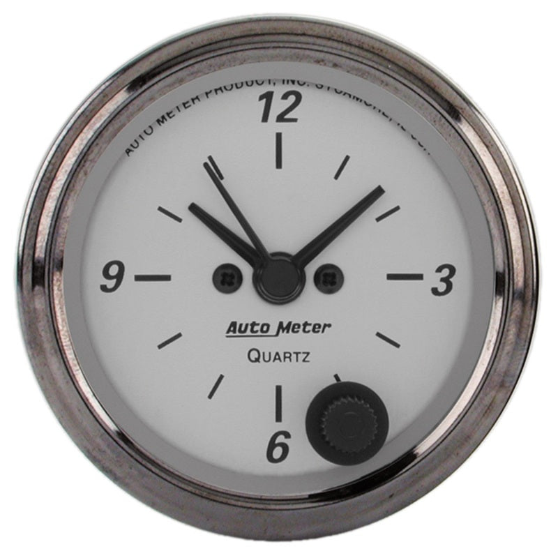 AutoMeter American Platinum Series 2.0625in Clock 12 Hour Analog - My Store