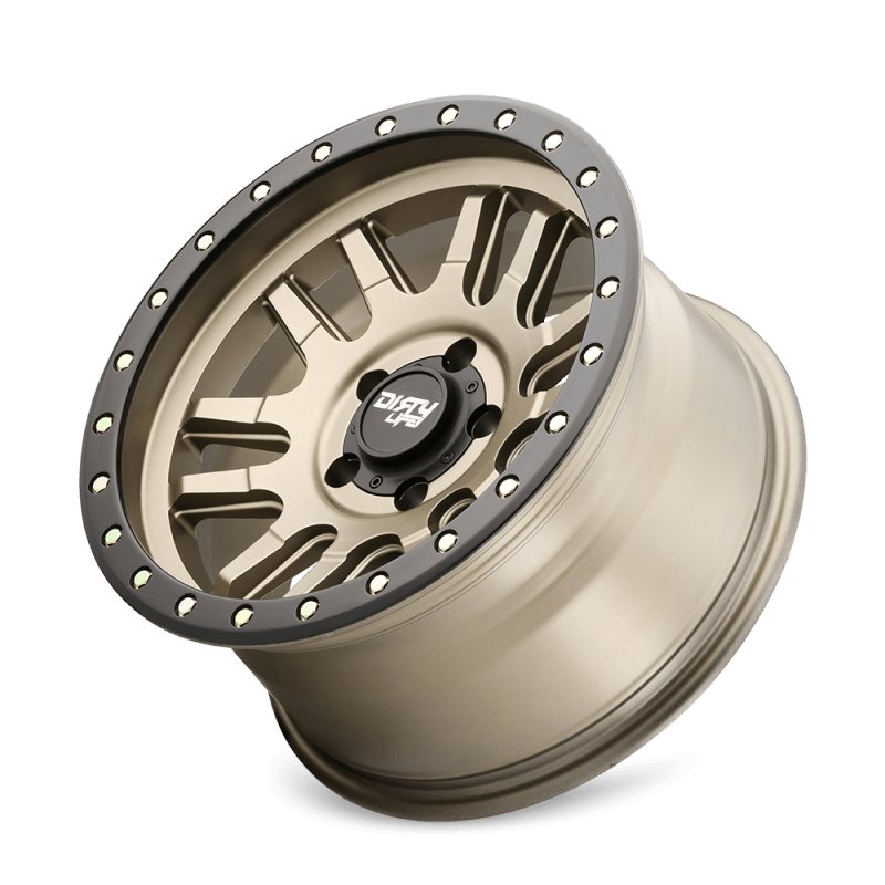 Dirty Life 9309 Canyon Pro 17x9/5x127 BP/-12mm Offset/71.5mm Hub Satin Gold Wheel - Beadlock - Mammoth Racing -