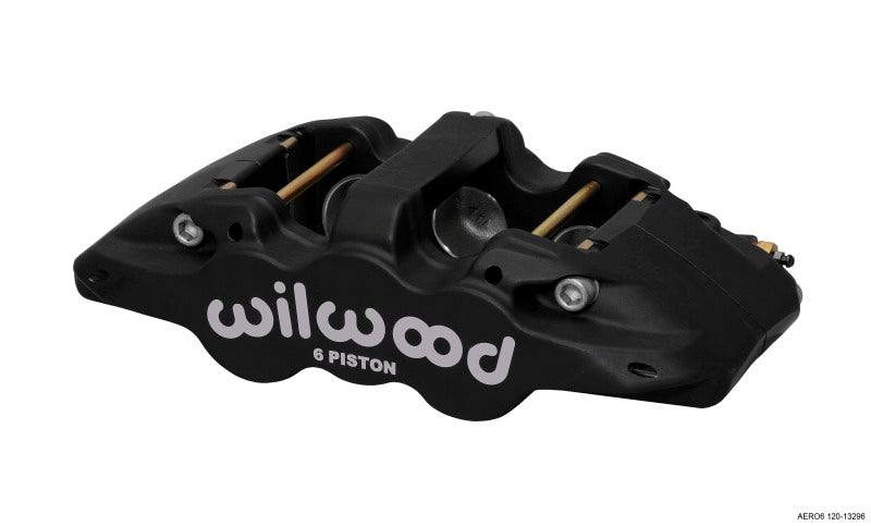 Wilwood Caliper-Aero6-L/H - Black Anodize 1.75/1.38/1.38in Pistons 1.25in Disc - Mammoth Racing -