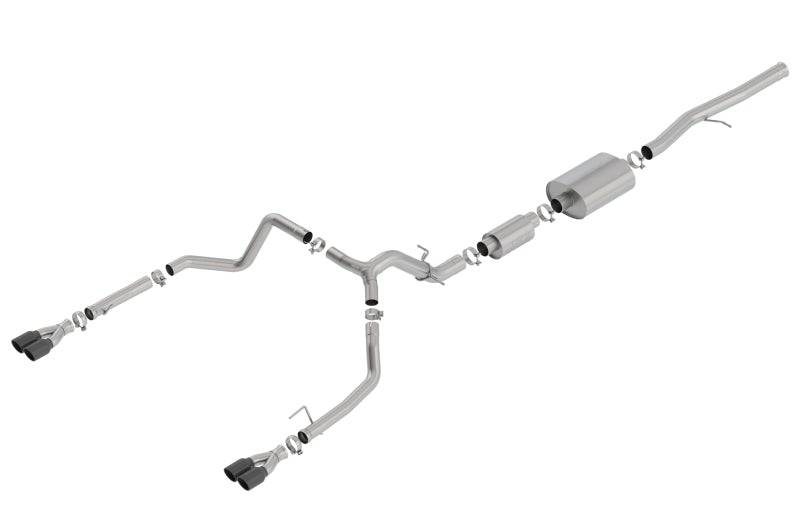 Borla 19 Chevrolet Silverado/GMC Sierra 1500 6.2L SS ATAK Catback Exhaust - Black Chrome Tips - Mammoth Racing -