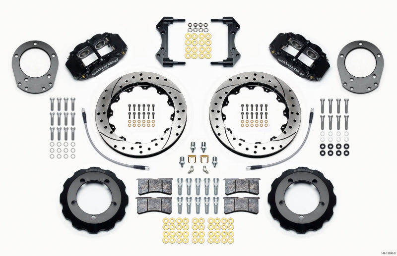 Wilwood Narrow Superlite 4R Front Hat Kit 12.88in Drilled 76-77 Ford Bronco Dana 44 w/Lines - Mammoth Racing -