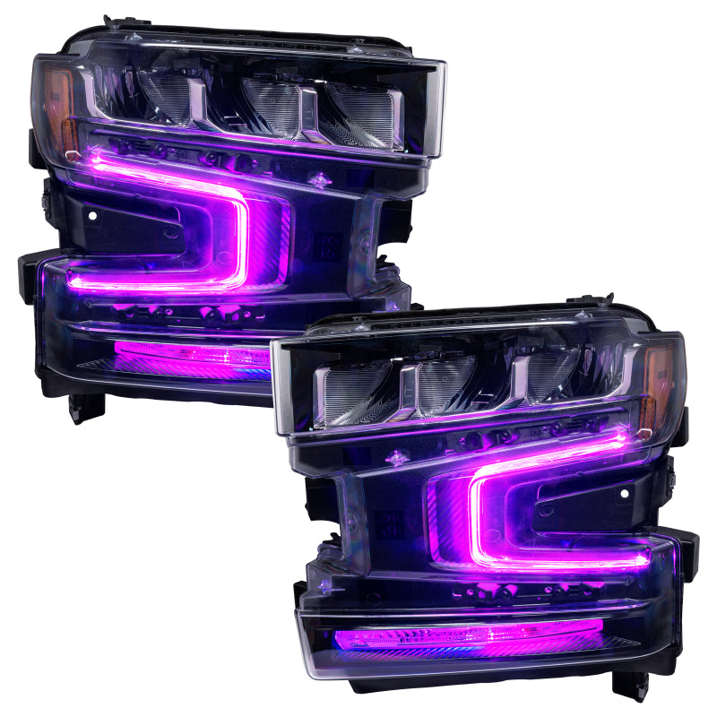 Oracle 19-21 Chevy Silverado 1500 RGB+W Headlight DRL Upgrade Kit - ColorSHIFT 2 - Mammoth Racing -