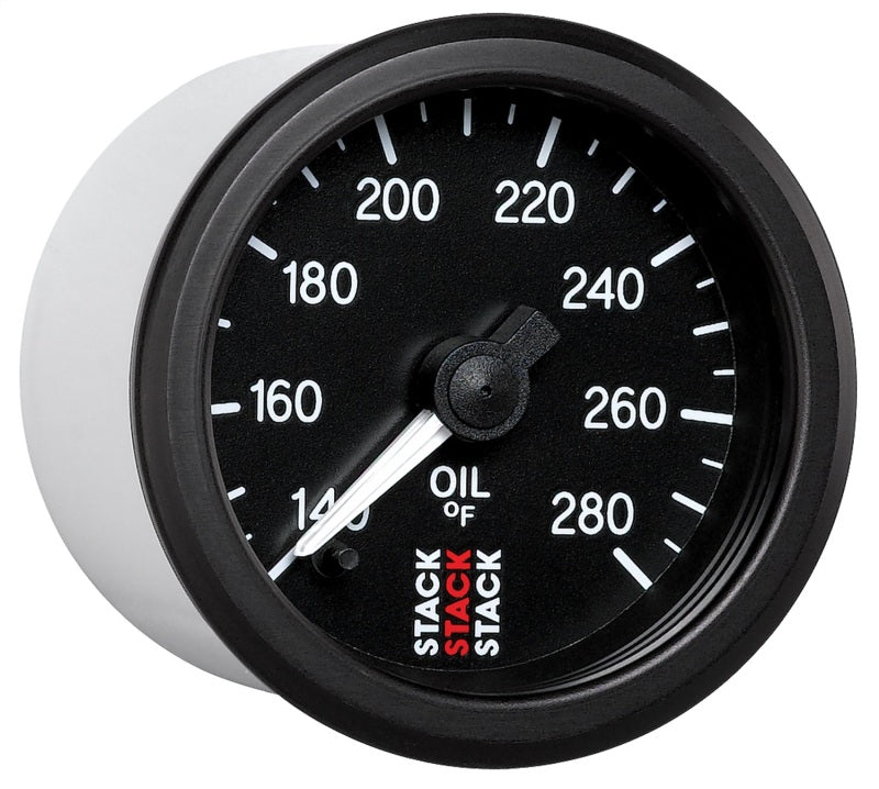 Autometer Stack 52mm 140-280 Deg F 1/8in Nptf Male Pro Stepper Motor Oil Temp Gauge - Black - My Store