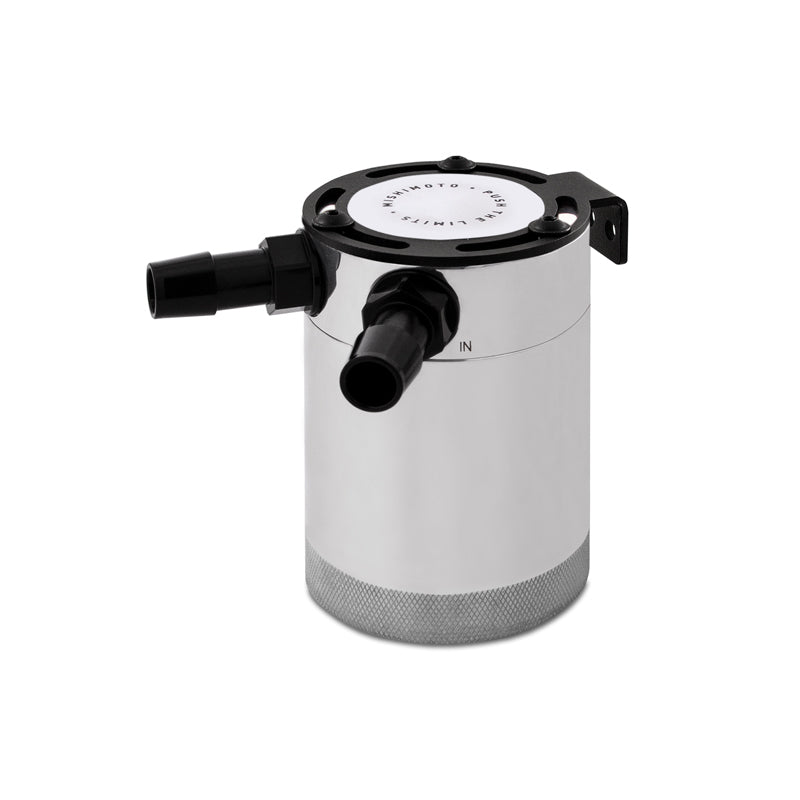 Mishimoto Compact Baffled Oil Catch Can - 2-Port - Polished - Mammoth Racing -