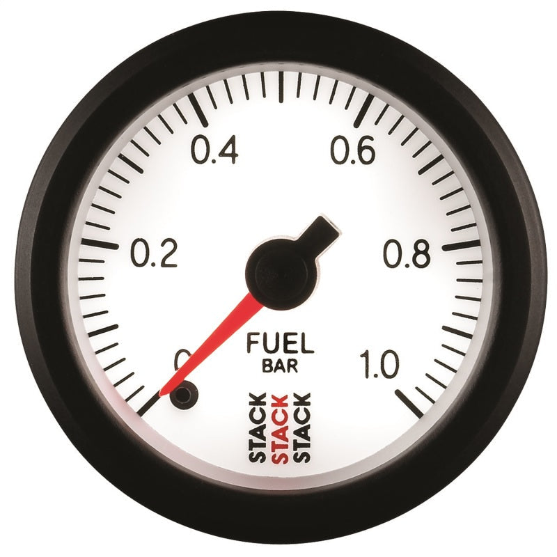 Autometer Stack 52mm 0-1 Bar M10 Male Pro Stepper Motor Fuel Pressure Gauge - White - My Store