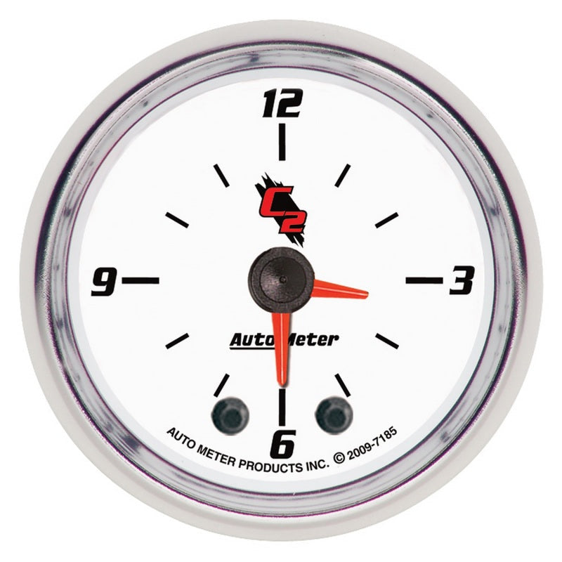 Autometer C2 2-1/6in 12 Hour Analog Clock Gauge - My Store