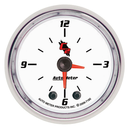 Autometer C2 2-1/6in 12 Hour Analog Clock Gauge - My Store