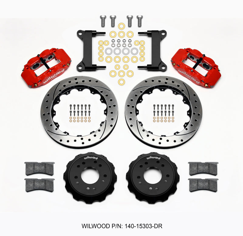 Wilwood Narrow Superlite 6R Front Hat Kit 13.06 Drilled Red 63-87 C10 w/ Wilwood Pro Spindles - My Store