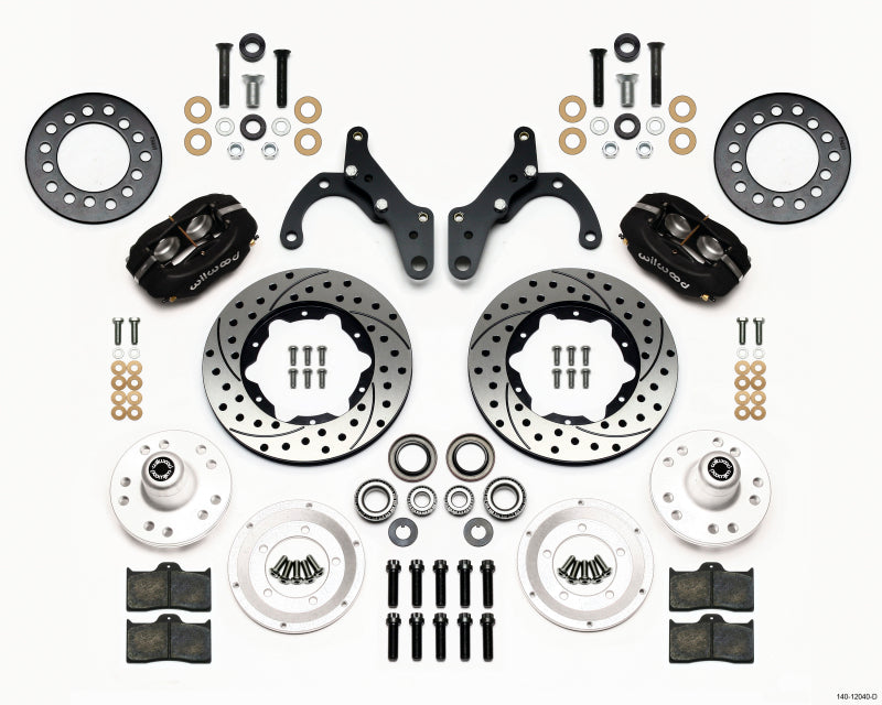Wilwood Forged Dynalite Front Kit 11.00in Drilled 69-70 Impala Drum/Disc 69-82 Vette - Mammoth Racing -