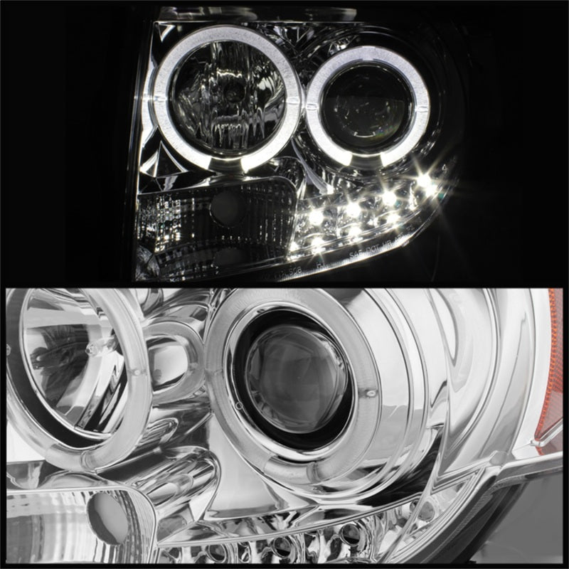 Spyder Ford Escape 08-12 Projector Headlights Halogen Model Only - DRL Chrome PRO-YD-FES08-DRL-C - Mammoth Racing -