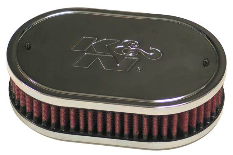 K&N Custom Oval Race Filter Red 7in O/S L x 4.5in O/S W x 2in H - Mammoth Racing -