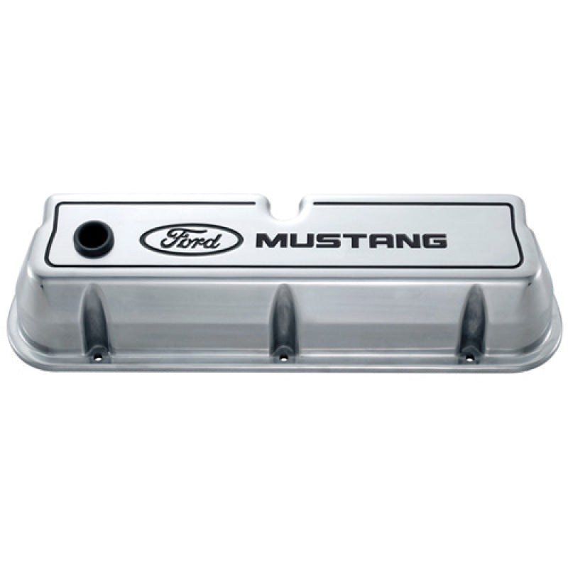 Ford Racing Ford 289/302/351W Die-Cast Valve Covers - Polished w/Black Logo - Mammoth Racing -