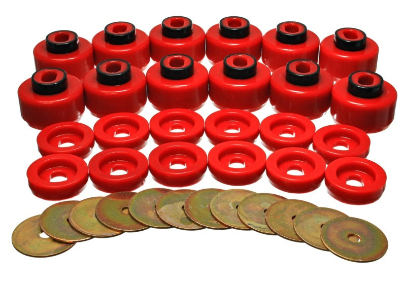 Energy Suspension Body Mount Set - Red - My Store