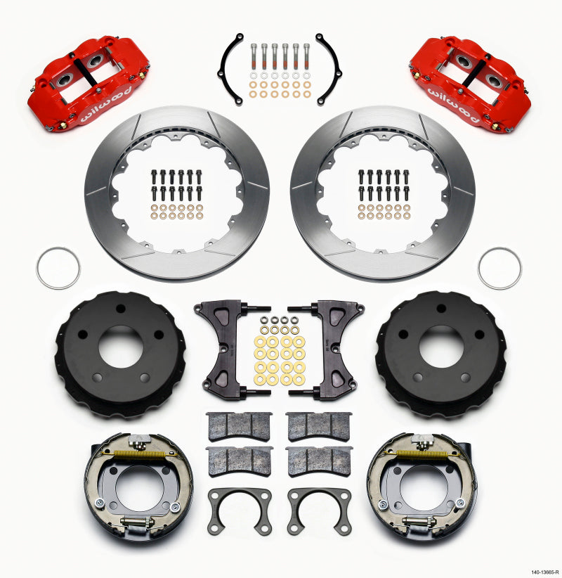 Wilwood Narrow Superlite 4R Rear P-Brk Kit 12.88in Red Big Ford New 2.38in Off Bronco 5 x 5.50 - My Store