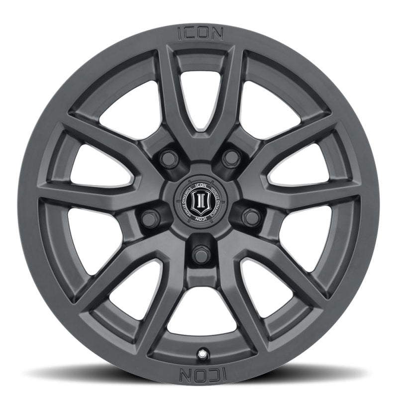 Icon Vector 5 17x8.5 5x150 25mm Offset 5.75in BS 110.1mm Bore Satin Black Wheel - Mammoth Racing -