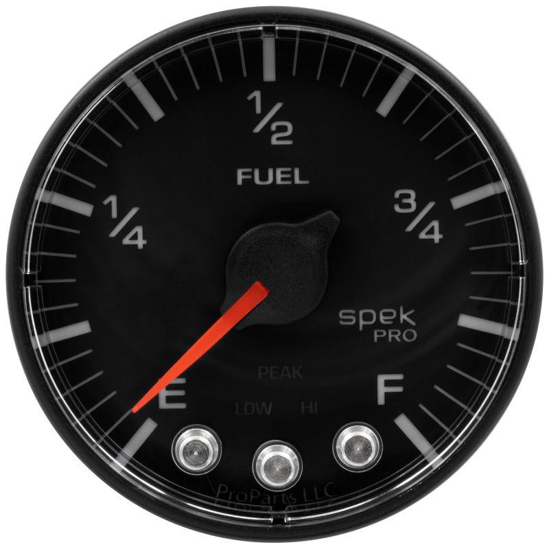 Autometer Spek-Pro Gauge Fuel Level 2 1/16in 0-270 Programmable Blk/Blk - My Store