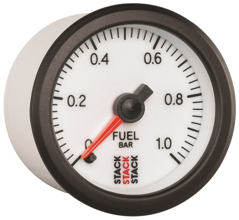 Autometer Stack 52mm 0-1 Bar M10 Male Pro Stepper Motor Fuel Pressure Gauge - White - My Store