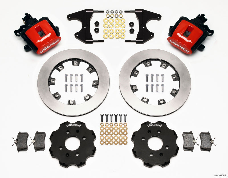 Wilwood Combination Parking Brake Rear Kit 12.19in Red Civic / Integra Drum 2.46 Hub Offset - Mammoth Racing -
