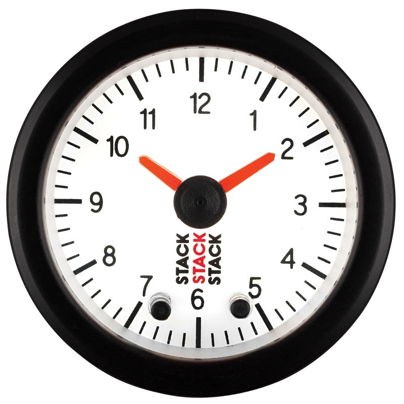 Autometer Stack Analog Clock Gauge - White - My Store
