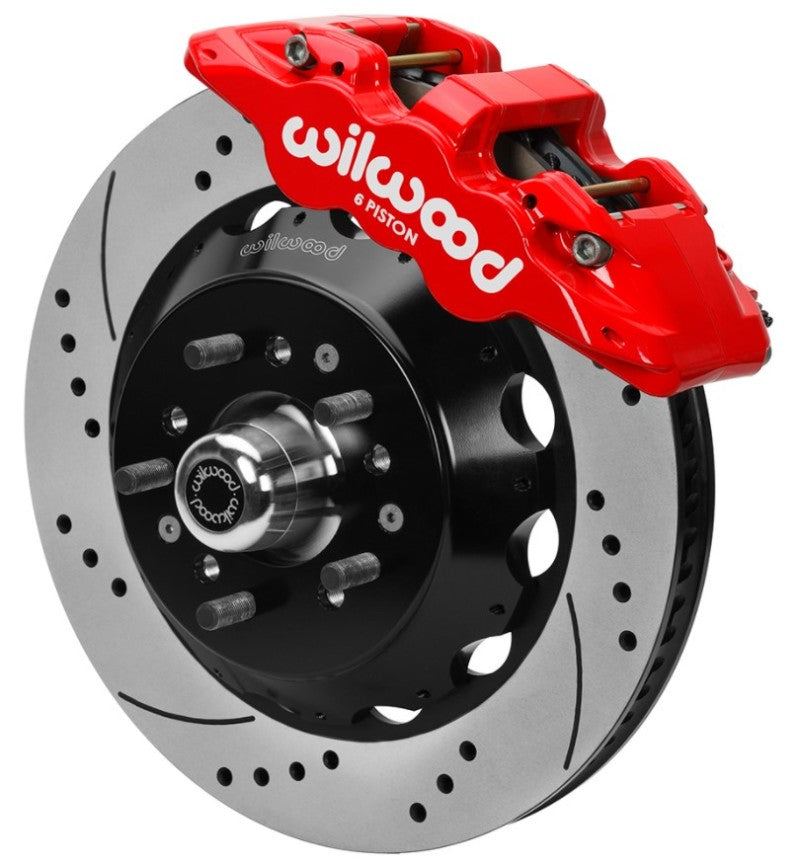 Wilwood 70-81 FBody/75-79 A&XBody Aero6 Frt BBK 14in D/S Rtr Red Calipers Use w/ Pro Drop Spindle - My Store