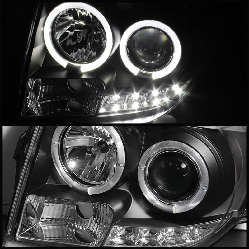 Spyder Ford Escape 08-12 Projector Headlights Halogen Model Only - DRL Black PRO-YD-FES08-DRL-BK - Mammoth Racing -
