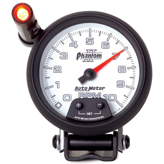 Autometer Phantom II 3.75in Pedestal Mount 10k RPM w/ Ext. Shift-Lite Tachometer - My Store