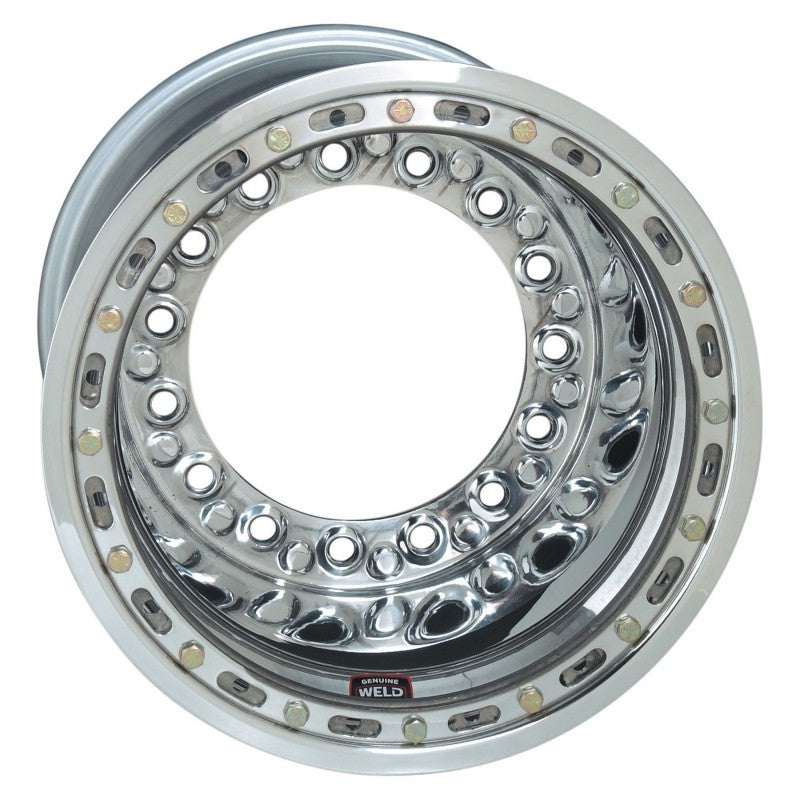 Weld Wide 5 XL Direct MT 15x14 / 5x10.25 BP / 5in. BS Polished Assembly - Mod Outer BL / No Cover - Mammoth Racing -