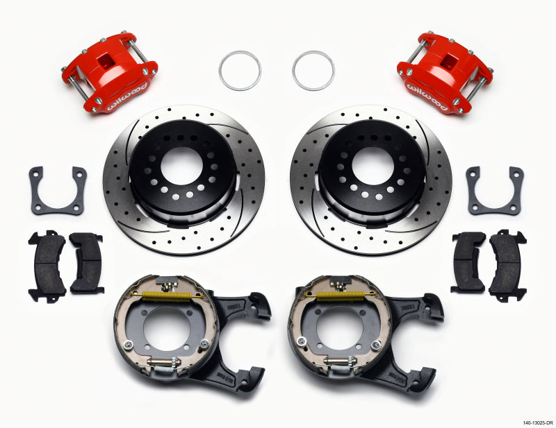 Wilwood D154 P/S P-B Kit Drilled-Red 12 Bolt 2.81in Offset Staggered Shock - Mammoth Racing -