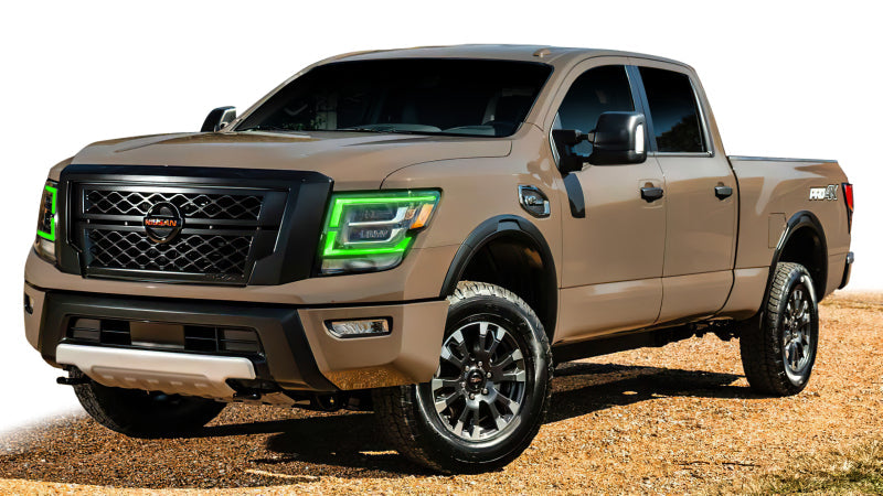 Oracle 21-22 Nissan Titan RGB+W Headlight DRL Upgrade - ColorSHIFT w/ Simple Controller - Mammoth Racing -
