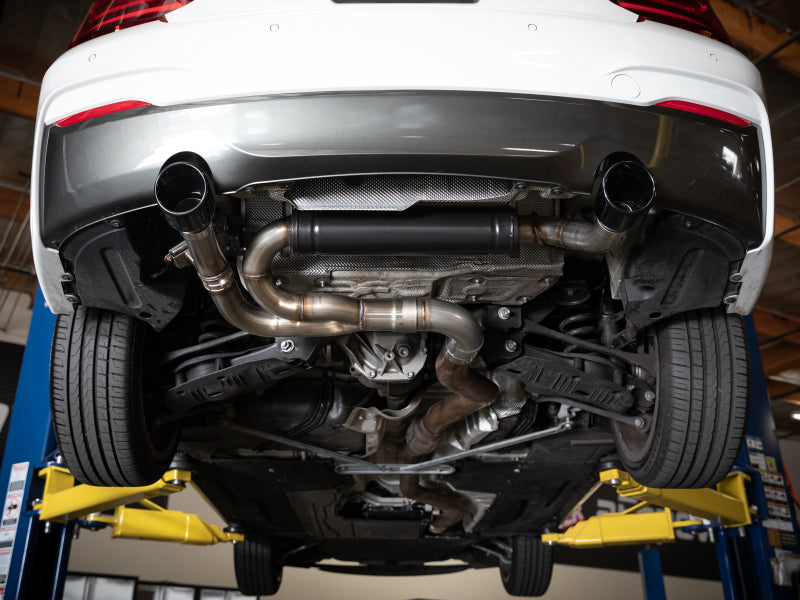 aFe MACHForce XP 3in to 2.5in 304 SS Axle-Back Exhaust w/ Black Tips 14-16 BMW M235i - Mammoth Racing -