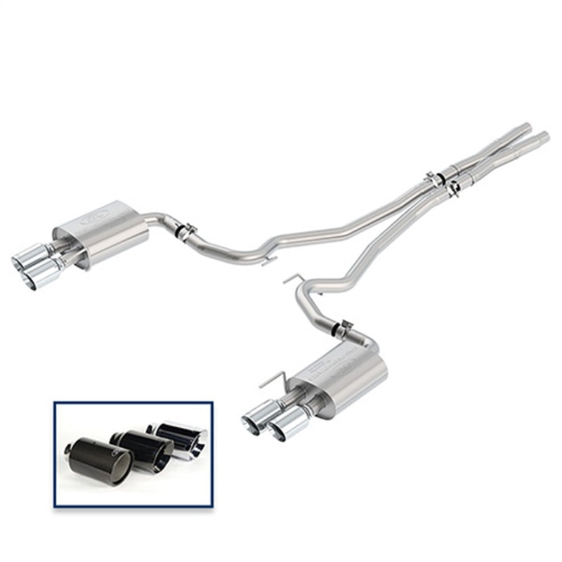 Ford Racing 2018+ Mustang GT 5.0L Cat-Back Extreme Exhaust System w/ Quad Chrome Tips - Mammoth Racing -