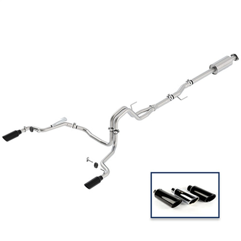 Ford Racing 15-18 F-150 5.0L Cat-Back Extreme Exhaust System Rear Exit w/ Black Chrome Tips - Mammoth Racing -