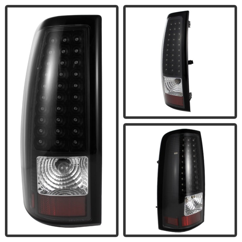 Xtune 03-06 Silverado 1500/2500 (Will Not Fit Stepside) LED Tail Lights Black ALT-ON-CS03-LED-BK - Mammoth Racing -