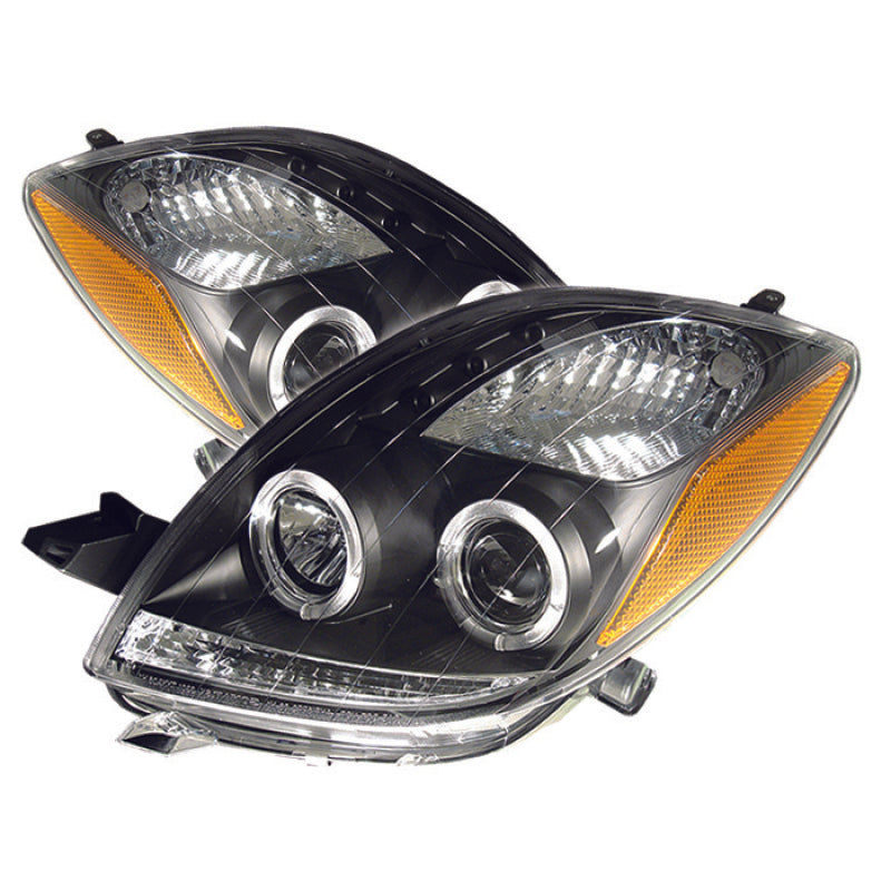 Spyder Toyota Yaris 06-08 2DR Projector Headlights LED Halo- LED Blk PRO-YD-TYA06-HL-BK - Mammoth Racing -