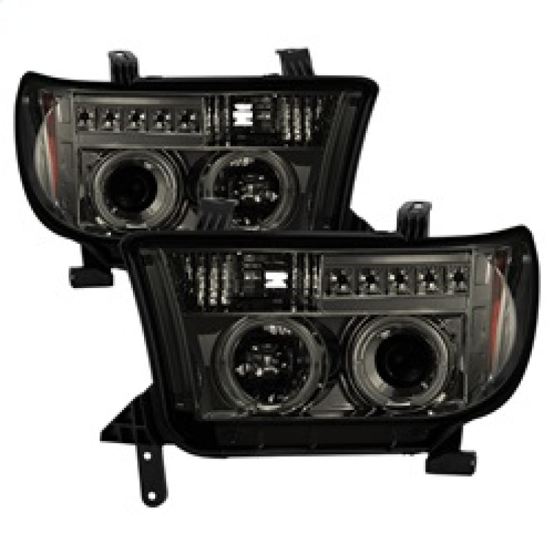 Spyder Toyota Tundra 07-13 Projector Headlights LED Halo LED Smke PRO-YD-TTU07-HL-SM - Mammoth Racing -