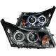 ANZO 2011-2015 Chevrolet Cruze Projector Headlights w/ Halo Black (LED Eyebrow) - Mammoth Racing -