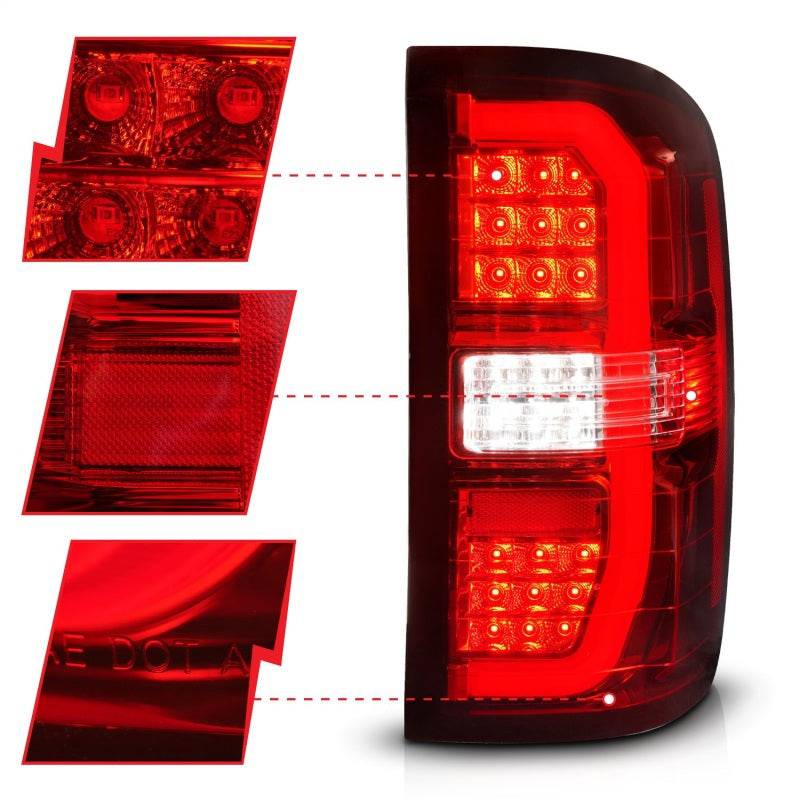 ANZO 14-18 GMC Sierra 1500 LED Taillights Red/Clear - My Store
