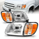 ANZO 00-04 Toyota Tundra (Reg/Acc Cab Only) Crystal Headlights w/Lgt Bar Chrome w/Corner Lights 2pc - Mammoth Racing -