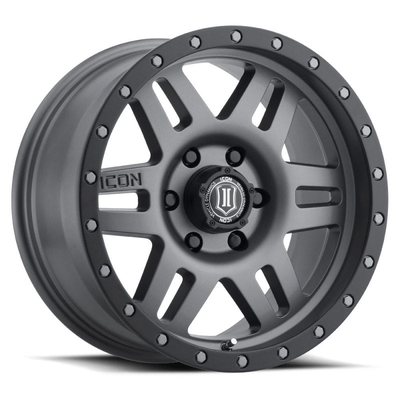Icon Six Speed 17x8.5 6x5.5 25mm Offset 5.75in BS 108.1mm Bore Titanium Wheel - Mammoth Racing -