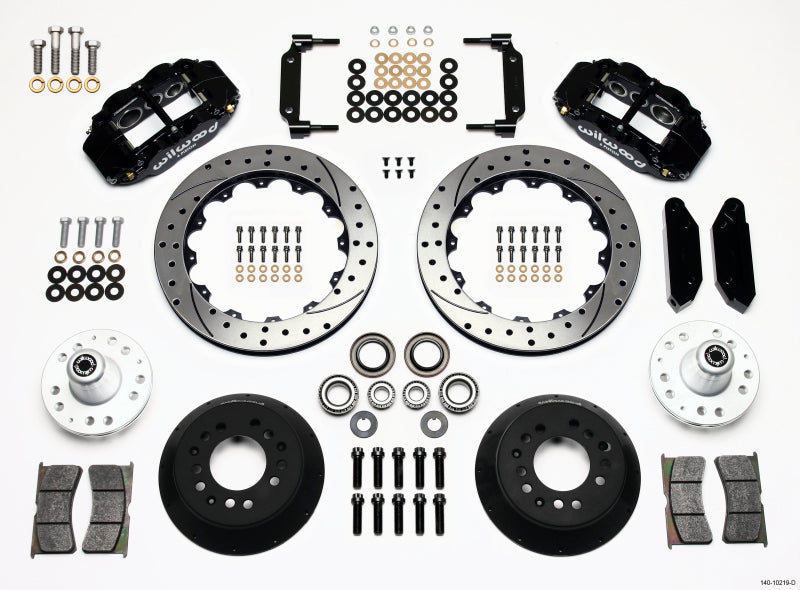 Wilwood Narrow Superlite 6R Front Hub Kit 12.88in Drilled 1968-1969 Mustang Disc Spindle - Mammoth Racing -