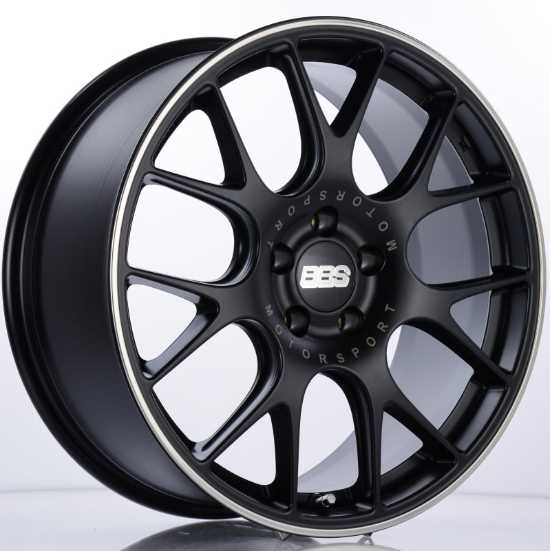 BBS CH-R 19x8.5 5x112 ET32 Satin Black Polished Rim Protector Wheel -82mm PFS/Clip Required - Mammoth Racing -