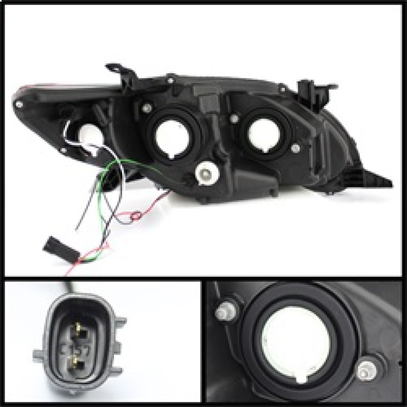 Spyder Toyota Corolla 11-13 Projector Headlights Halogen Model Only - DRL LED Blk PRO-YD-TC11-DRL-BK - Mammoth Racing -