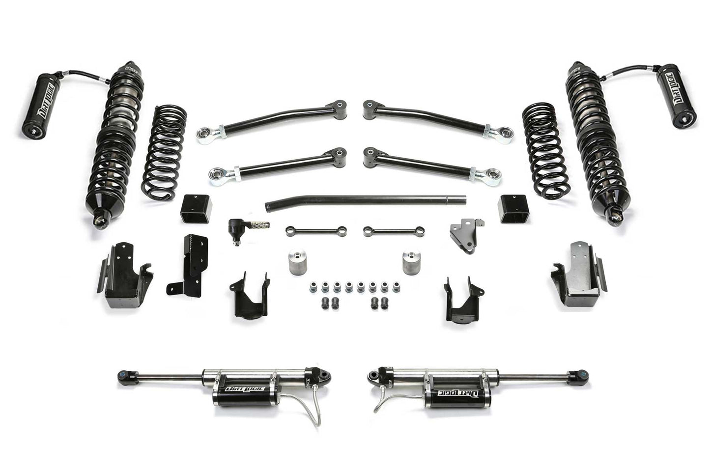 Fabtech 21-22 Jeep JL 4WD Gas 5in Trail w/DLSS 2.5 Coilover Resi & RR Dlss Resi - Mammoth Racing -